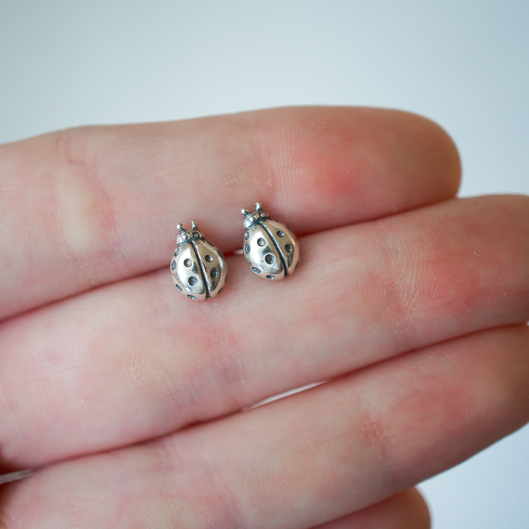 Rose and Ladybug Stud Set