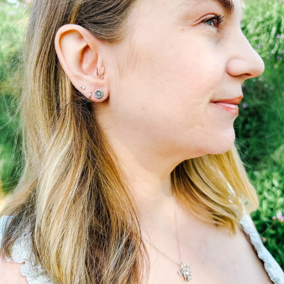 Sunflower and Bumble Bee Earring Set