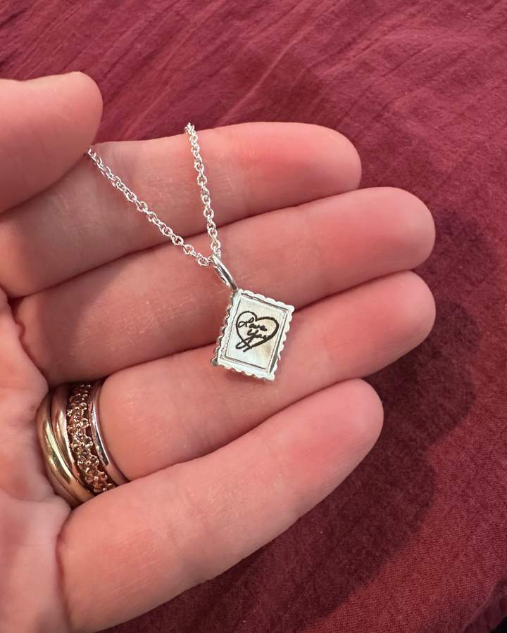 Stamp Charm - Custom Engraved Handwriting
