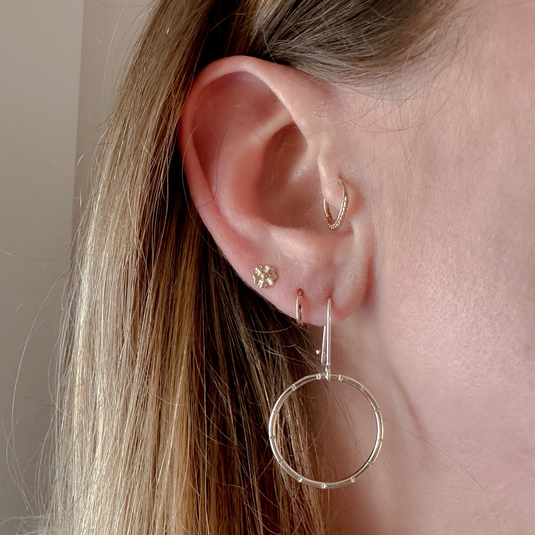 Timeless Trace Earrings - Silver Hoops