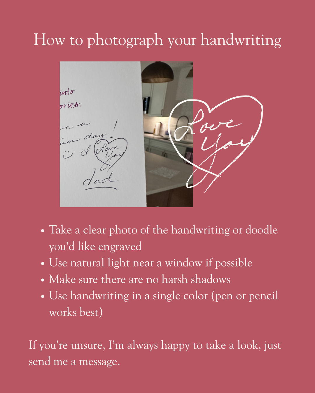 Frame Charm - Custom Engraved Handwriting