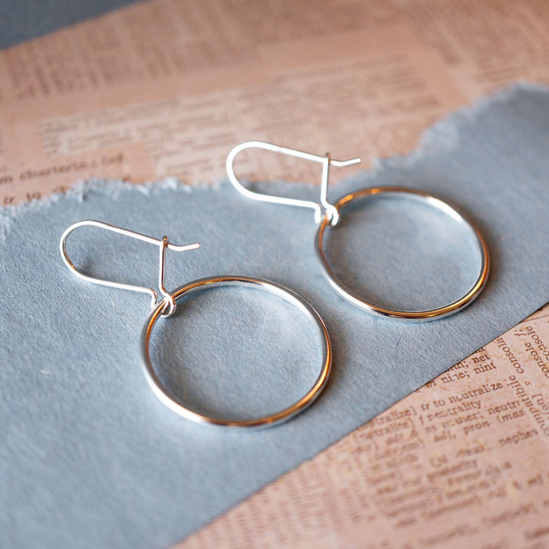 Timeless Trace Earrings - Silver Hoops