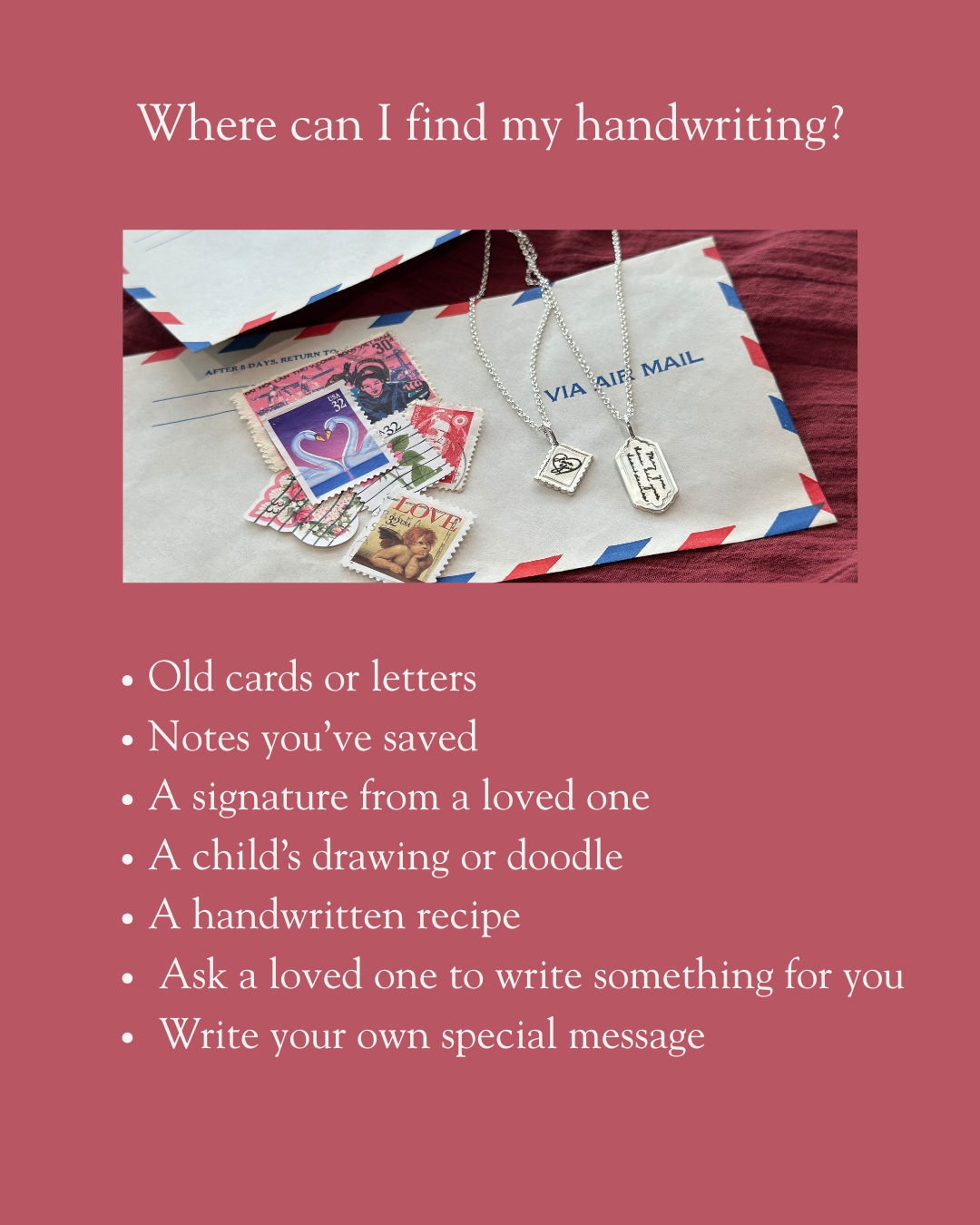 Frame Charm - Custom Engraved Handwriting