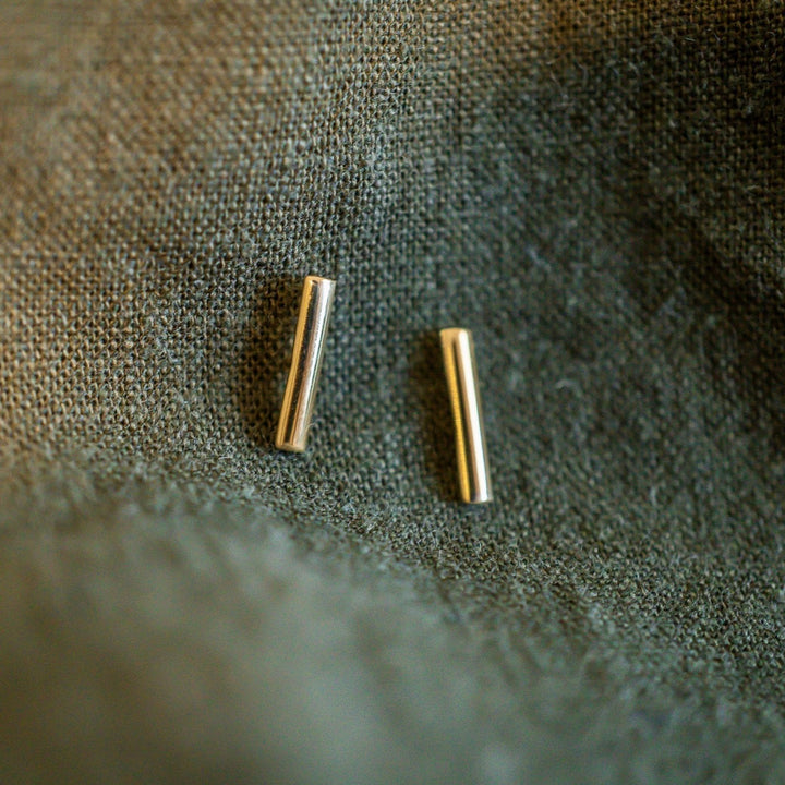 14k Gold Mini Bar Studs