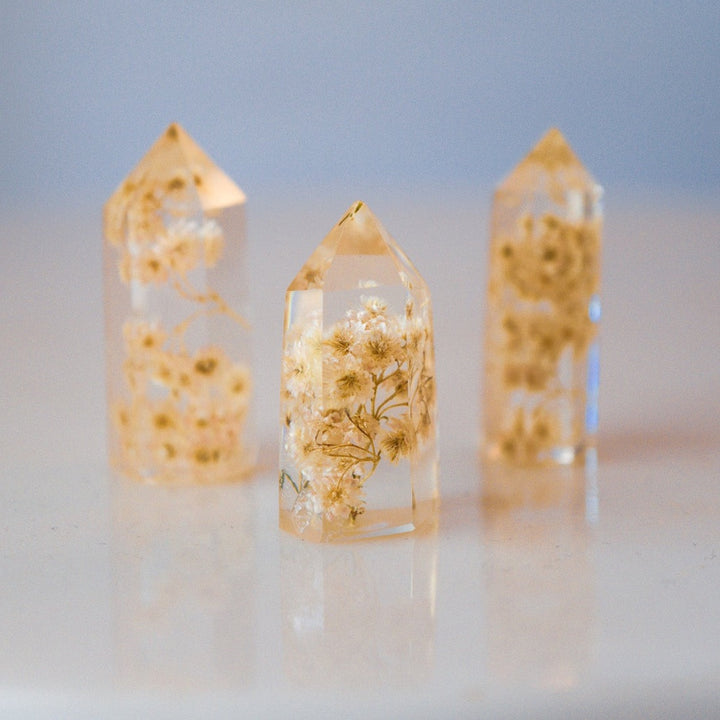 Floral Crystal Tower - Baby's Breath