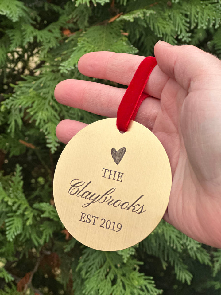 Custom Brass Keepsake Ornament