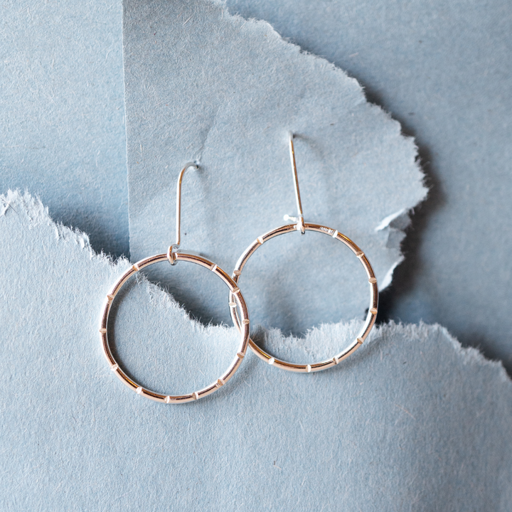 Timeless Trace Earrings - Silver Hoops