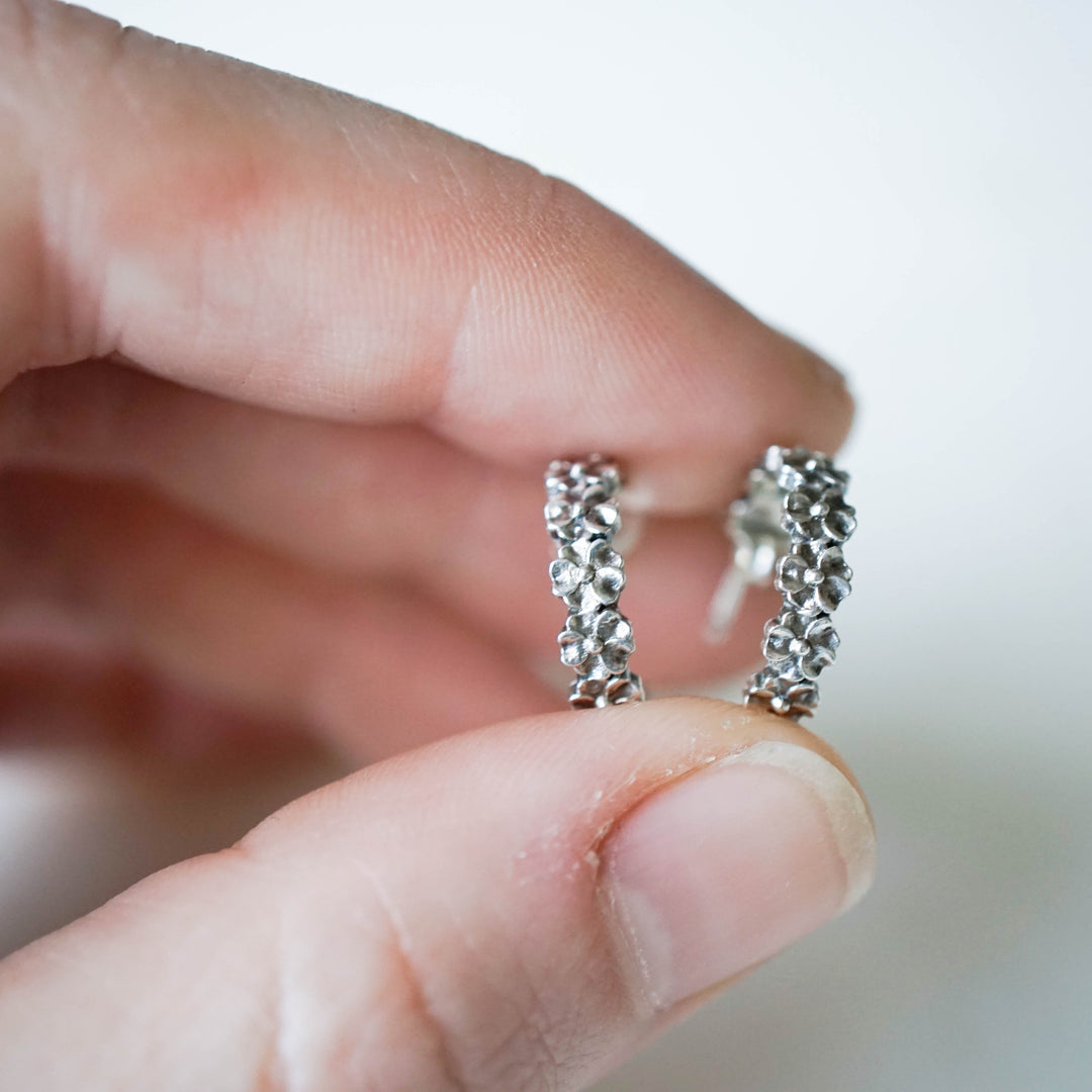 Small Forget Me Not Hoop Earring