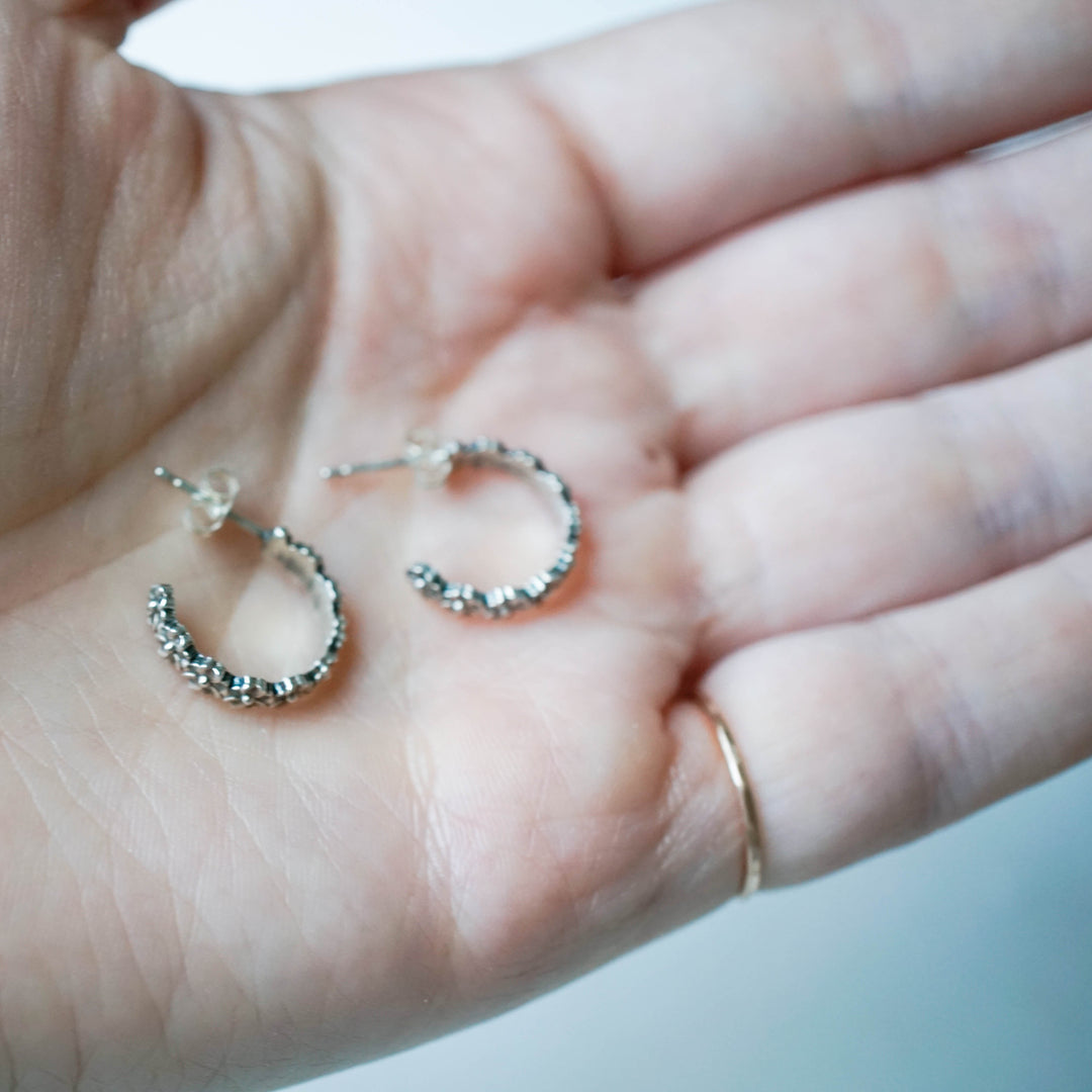 Small Forget Me Not Hoop Earring