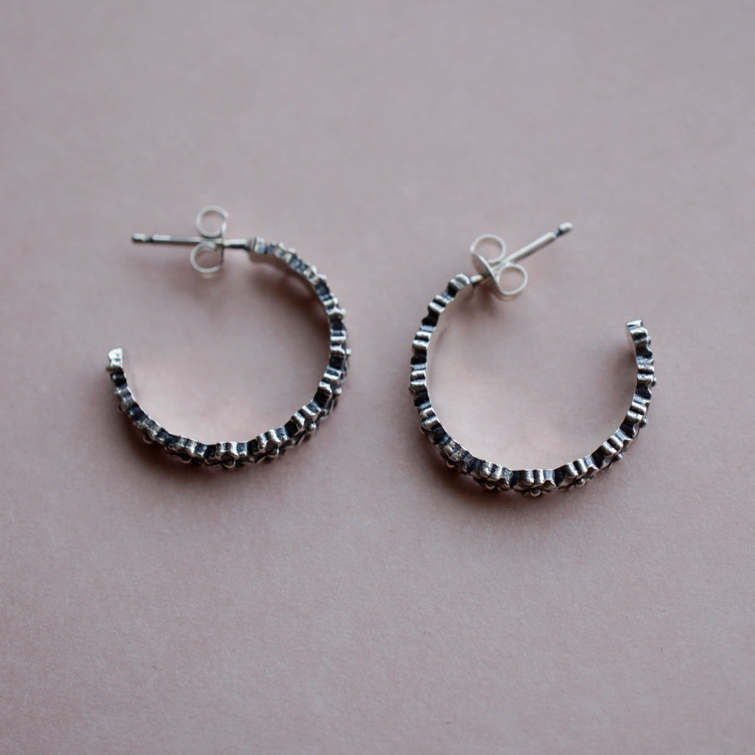 Large Forget Me Not Hoop Earring