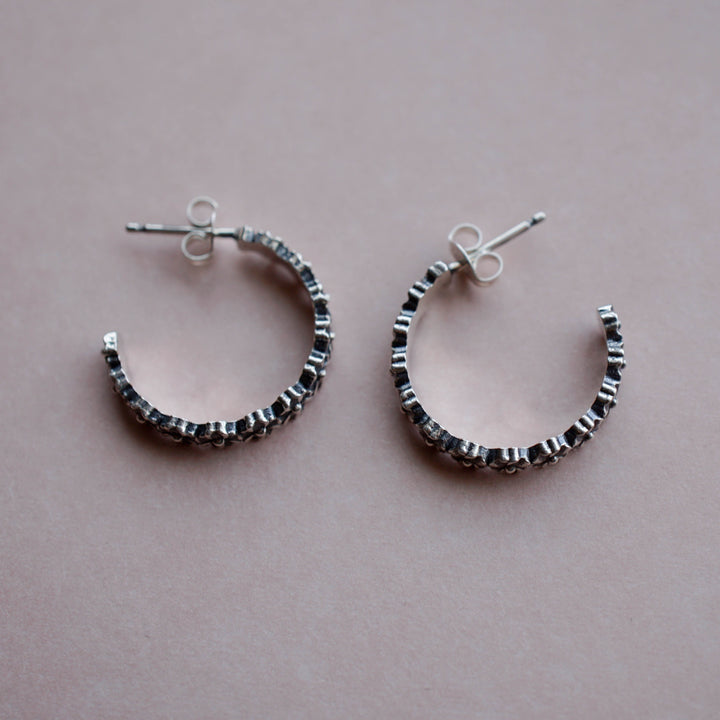 Large Forget Me Not Hoop Earring
