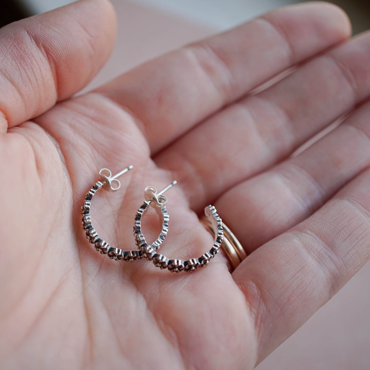 Large Forget Me Not Hoop Earring