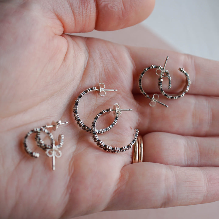 Mini Forget Me Not Hoop Earring