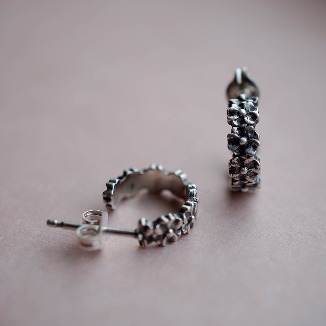 Mini Forget Me Not Hoop Earring