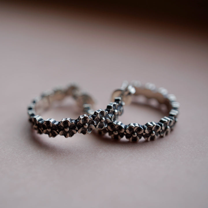 Large Forget Me Not Hoop Earring