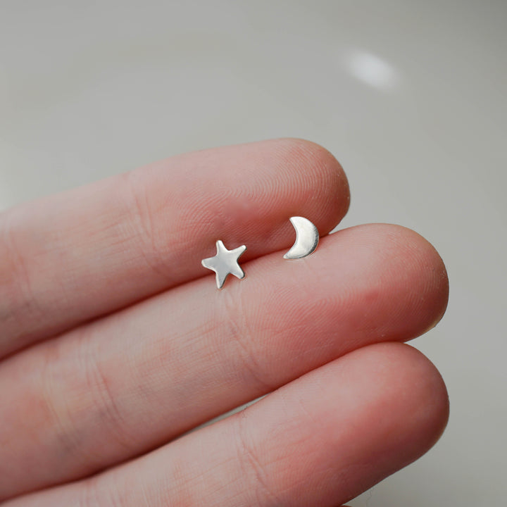 Star and Moon Studs