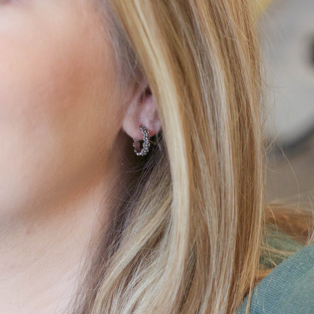 Small Forget Me Not Hoop Earring