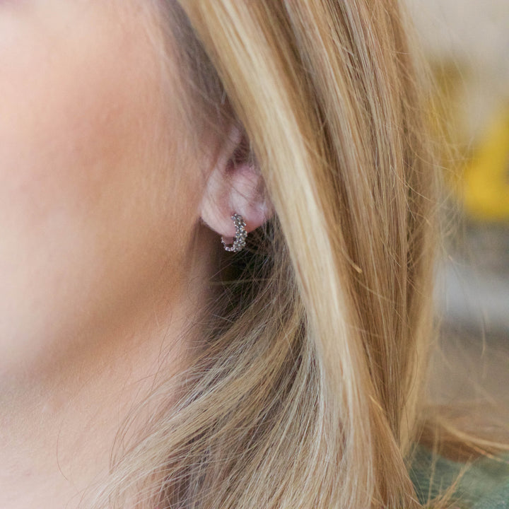 Mini Forget Me Not Hoop Earring