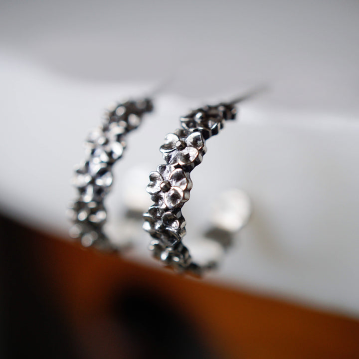 Small Forget Me Not Hoop Earring